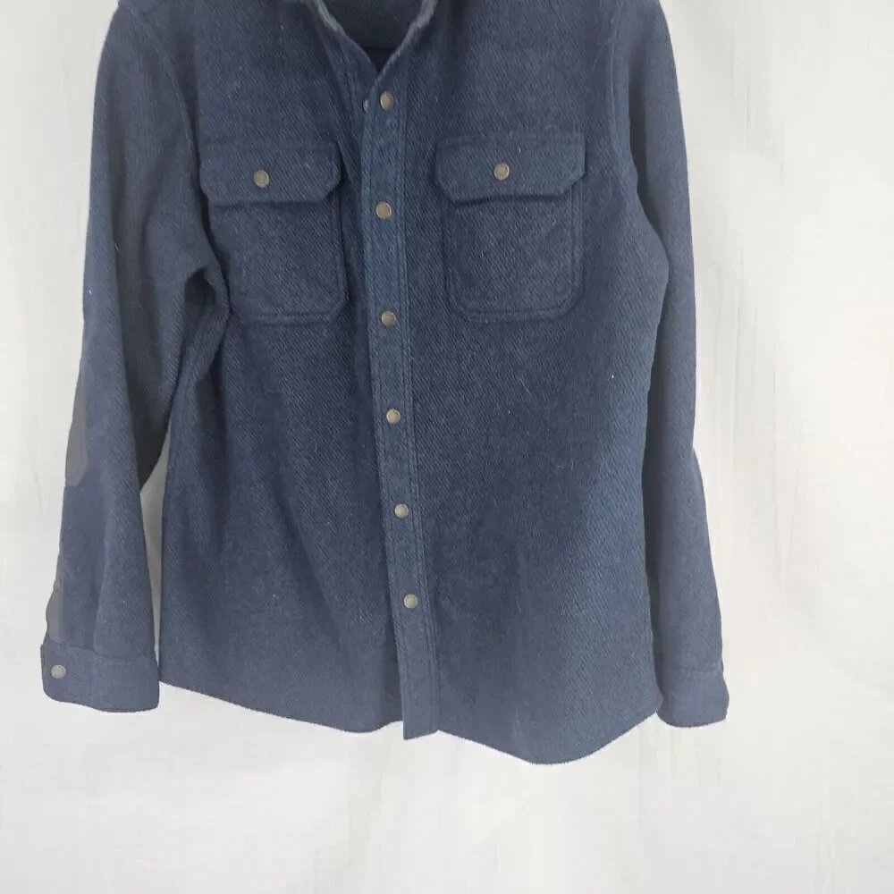 L.l Bean Navy Blue Brushed Ribbed Shacket Men's Size Medium Regular